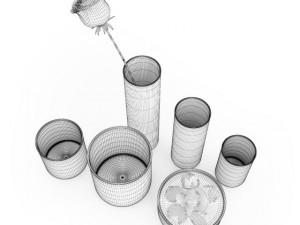 rose and vases set 3D मॉडल