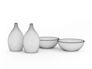 bowls and vases set 3D Model