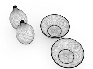 bowls and vases set 3D Model
