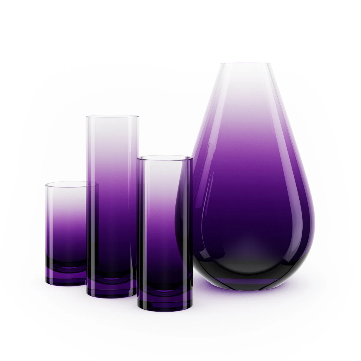 decorative glass vases 3D Model .c4d .max .obj .3ds .fbx .stl .blend 