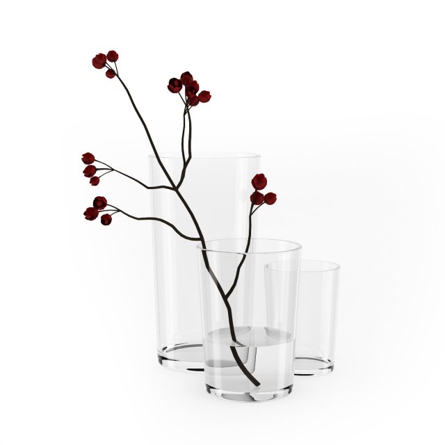flower in vases 3D 模型 .c4d .max .obj .3ds .fbx .stl .blend 