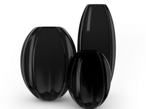 black vases set 3D Model
