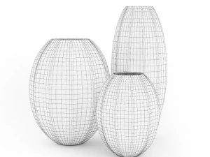 black vases set 3D Model