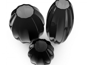 black vases set 3D 模型