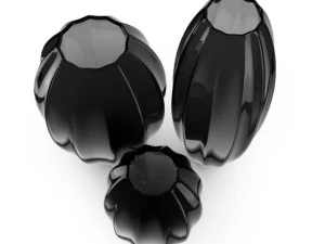 black vases set 3D Model