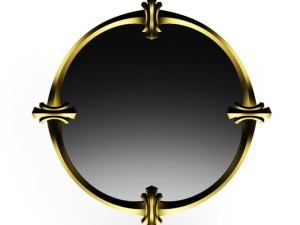 golden round mirror 3D-Modell