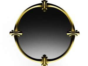 황금 둥근 거울 3D 모델
