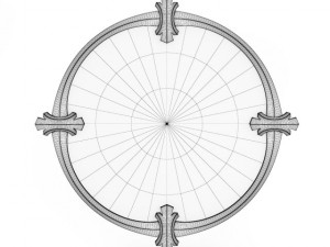 golden round mirror 3D 模型
