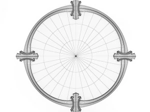 golden round mirror 3D Model