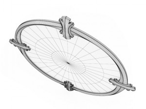 golden round mirror 3D 模型