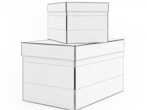 boxes with cover 3D Model