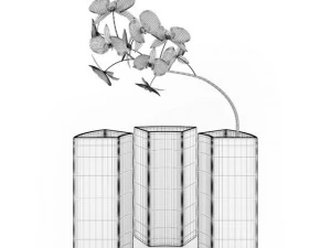 flower and vases 3D Model