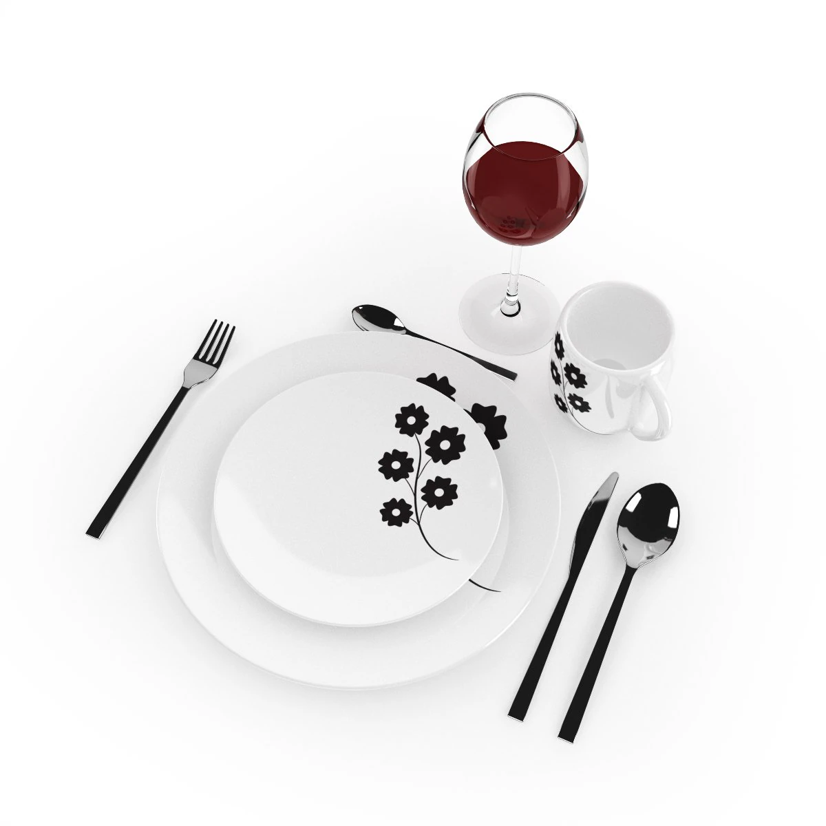 servies set 3D Model .c4d .max .obj .3ds .fbx .stl .blend 
