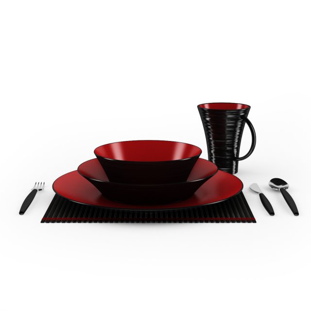 tableware set 3D मॉडल .c4d .max .obj .3ds .fbx .stl .blend 