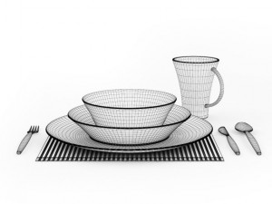 tableware set 3D मॉडल