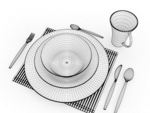 tableware set 3D मॉडल