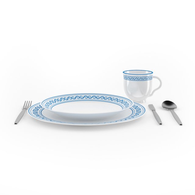 tableware set Modelo 3D .c4d .max .obj .3ds .fbx .stl .blend 