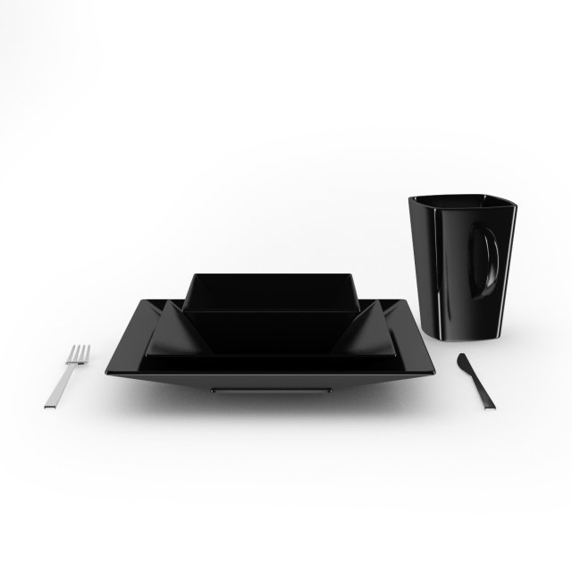 tableware set Modello 3D .c4d .max .obj .3ds .fbx .stl .blend 