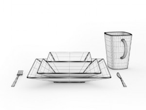 tableware set Modello 3D