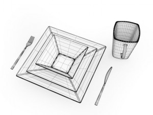 tableware set Modello 3D