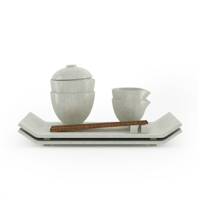 sushi tableware set 3D Model .c4d .max .obj .3ds .fbx .stl .blend 
