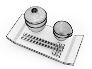 sushi tableware set 3D Model