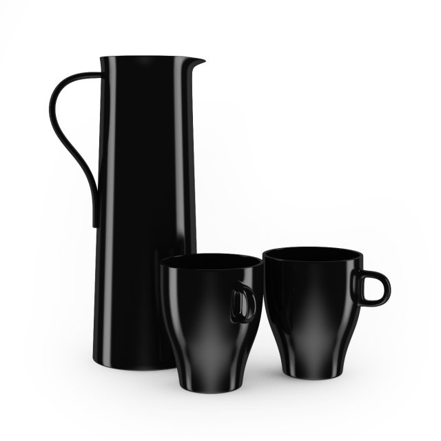 cups and jug 3D 模型 .c4d .max .obj .3ds .fbx .stl .blend 