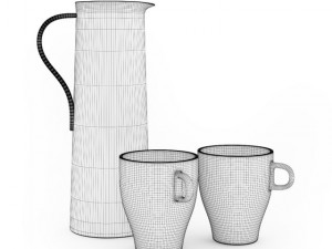 cups and jug 3D 模型