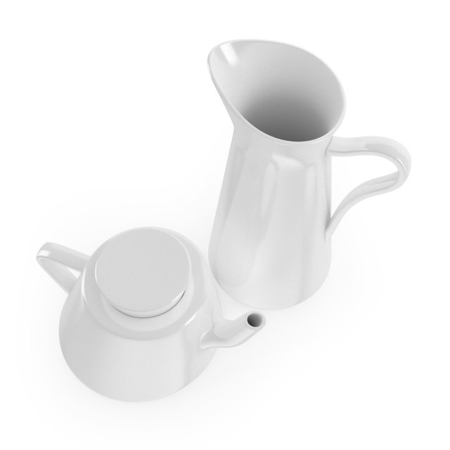 teapot and jug Model 3D .c4d .max .obj .3ds .fbx .stl .blend 