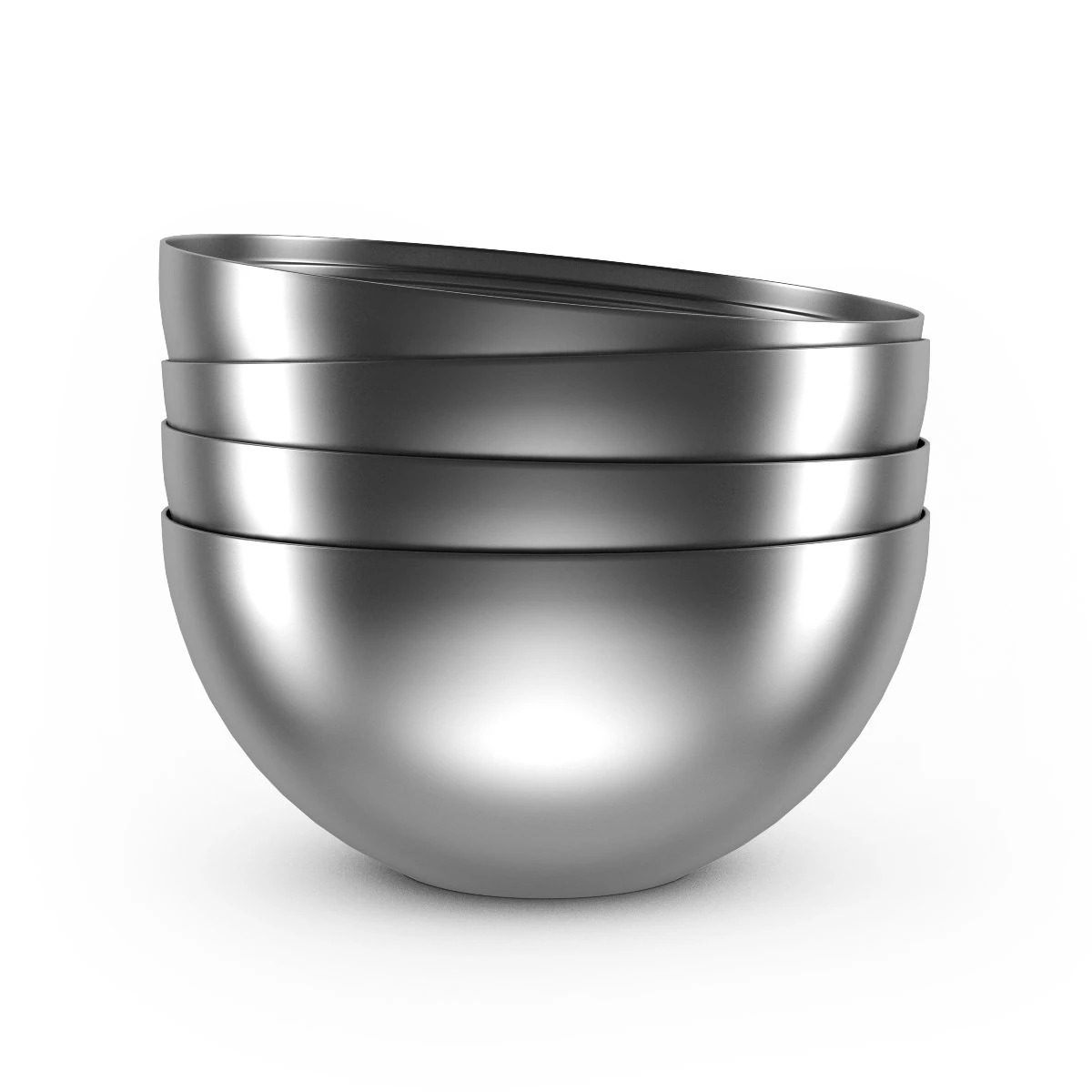metal bowls 3D Model .c4d .max .obj .3ds .fbx .stl .blend 