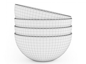 glass bowls 3D मॉडल