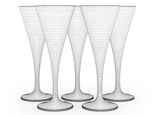 champagne glasses 3D Model