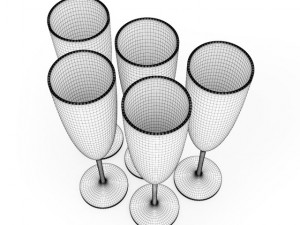 champagne glasses 3D Модель