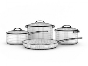 cooking set Modello 3D