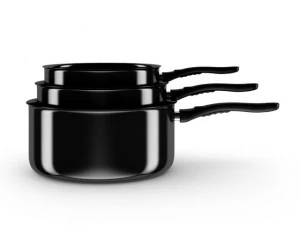 czarne garnki do gotowania Model 3D