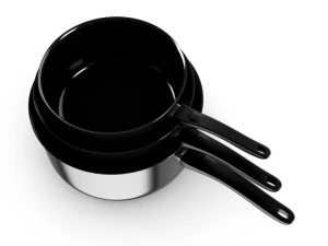 black cookcing pots 3D Model