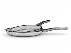 black frying pans Modello 3D
