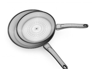 black frying pans Modello 3D