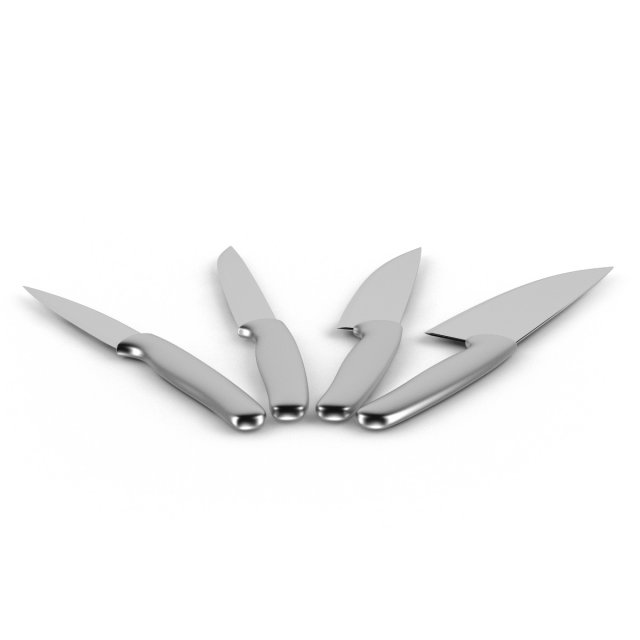 knives set 3D Model .c4d .max .obj .3ds .fbx .stl .blend 