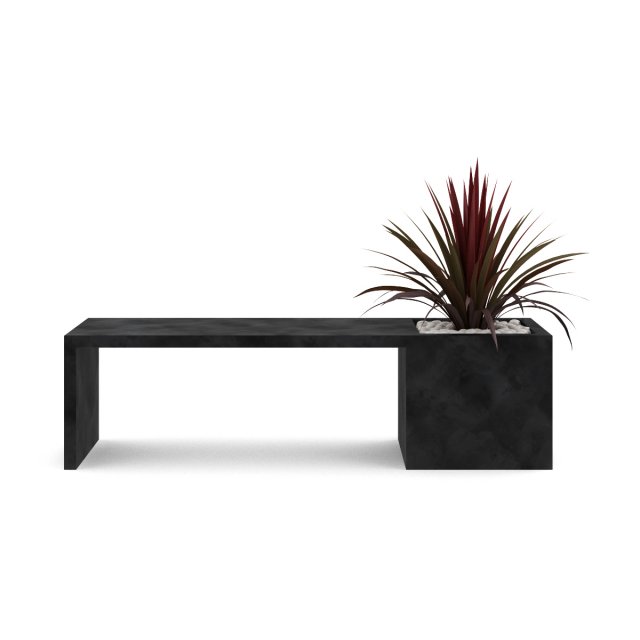 palm in benchpot 3D Model .c4d .max .obj .3ds .fbx .stl .blend 