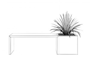 palm in benchpot 3D Model