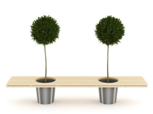 orange trees in benchpot 3D Модель