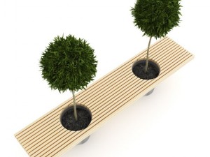 orange trees in benchpot 3D Модель