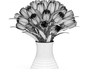 threecolor tulips Modèle 3D