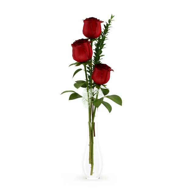 roses in flask Modèle 3D .c4d .max .obj .3ds .fbx .stl .blend 