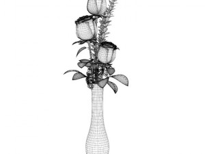 roses in flask Modèle 3D