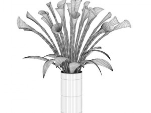 lilies in vase Modelo 3D