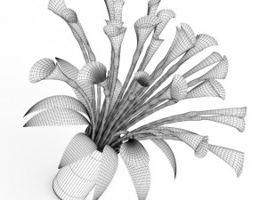lilies in vase Modelo 3D