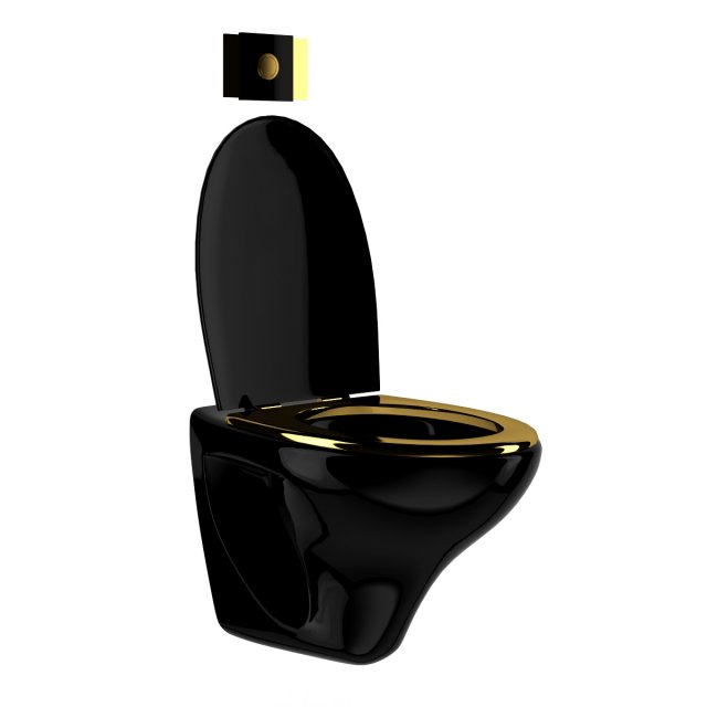 black toilet bowl 3D मॉडल .c4d .max .obj .3ds .fbx .stl .blend 
