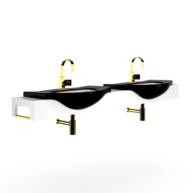 double bathroom sink 3D Model .c4d .max .obj .3ds .fbx .stl .blend 
